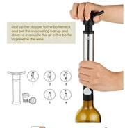 Stainless Steel Wine Saver with 2 Bottle Stoppers